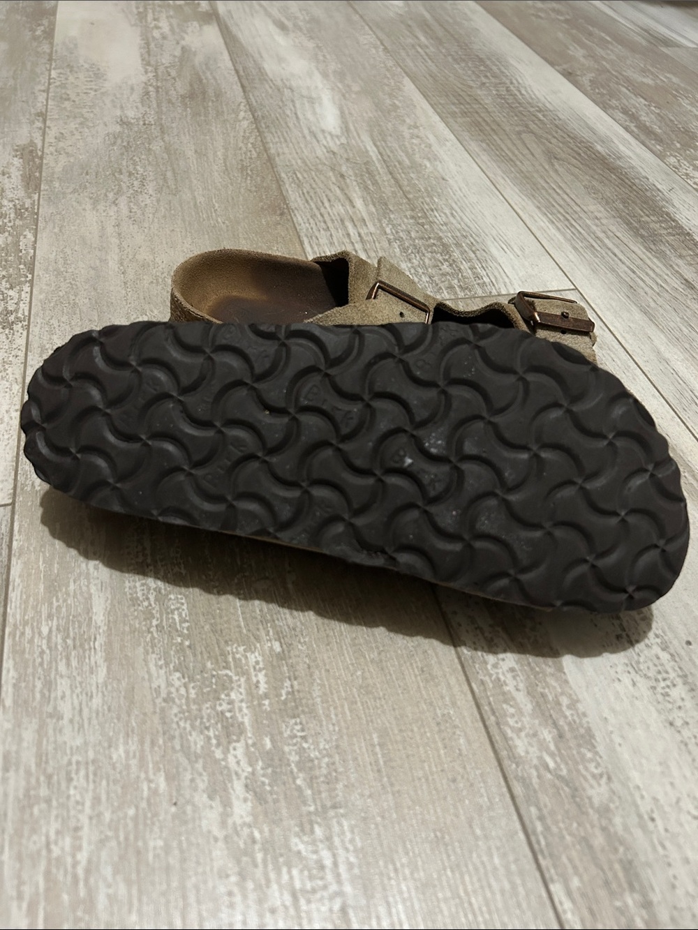 Birkenstock Arizona Suede Double Buckle Sandals - Olive - Picture 2 of 2
